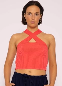 Halterneck Strick Top, Koralle -Sassyclassy SASSYCLASSY halterneck strick top koralle S3204B5796 1EiuMAqXefWHDy
