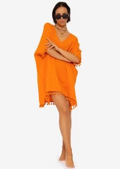 Musselin Tunika Mit Tassels, Orange -Sassyclassy SASSYCLASSY musselin tunika mit tassels orange S3204B5509 1TvXNv7KyLCFPt