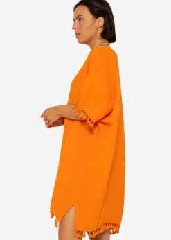 Musselin Tunika Mit Tassels, Orange -Sassyclassy SASSYCLASSY musselin tunika mit tassels orange S3204B5509 3qQhzb9f8Soi86