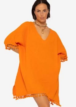 Musselin Tunika Mit Tassels, Orange -Sassyclassy SASSYCLASSY musselin tunika mit tassels orange S3204B5509 6x1Dbtsy5ajhIe