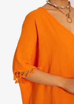 Musselin Tunika Mit Tassels, Orange -Sassyclassy SASSYCLASSY musselin tunika mit tassels orange S3204B5509 7m8Mn93Q6NqHl2