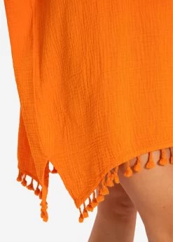 Musselin Tunika Mit Tassels, Orange -Sassyclassy SASSYCLASSY musselin tunika mit tassels orange S3204B5509 8F0xdmeyiFxUx0