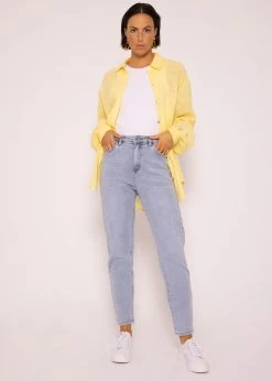 Oversize Bluse, Kurz, Mit Leinenstruktur, Hellgelb -Sassyclassy SASSYCLASSY oversize bluse kurz mit leinenstruktur hellgelb S3203B5764 1sqqfcbqiOUWVi