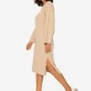 Strickkleid Mit Seitenschlitz In Midi-Länge - Beige -Sassyclassy SASSYCLASSY strickkleid mit seitenschlitz in midi lange beige S3202B5560 3EWWY6RO2RInTt