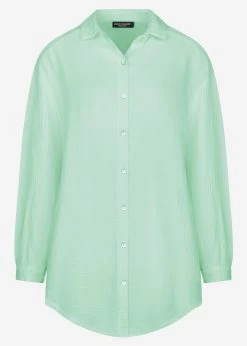 Musselin Bluse Oversize, Hellgrün 15 Musselin Bluse Oversize, Hellgrün -Sassyclassy SS2206B4831 Bust