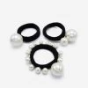 3er Set Haargummis Mit Perlen - Schwarz -Sassyclassy SassyClassy 3er set haargummis mit perlen schwarz S3210AC6556 1