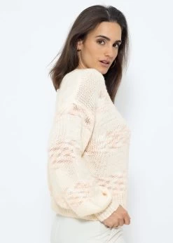 Pullover Mit Mulitcolor Streifen - Offwhite-beige -Sassyclassy SassyClassy Pullover mit mulitcolor Streifen offwhite beige S3211P6661 S 3pmeiDZh0huY0k