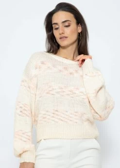 Pullover Mit Mulitcolor Streifen - Offwhite-beige -Sassyclassy SassyClassy Pullover mit mulitcolor Streifen offwhite beige S3211P6661 S 6ckZmATBwI4w4P
