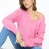 Pullover Mit Spitzen-Ausschnitt - Rosa -Sassyclassy SassyClassy Pullover mit spitzen Ausschnitt rosa S3207P6096