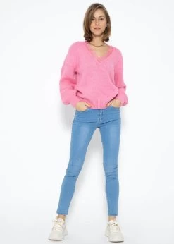 Pullover Mit Spitzen-Ausschnitt - Rosa -Sassyclassy SassyClassy Pullover mit spitzen Ausschnitt rosa S3207P6096 1