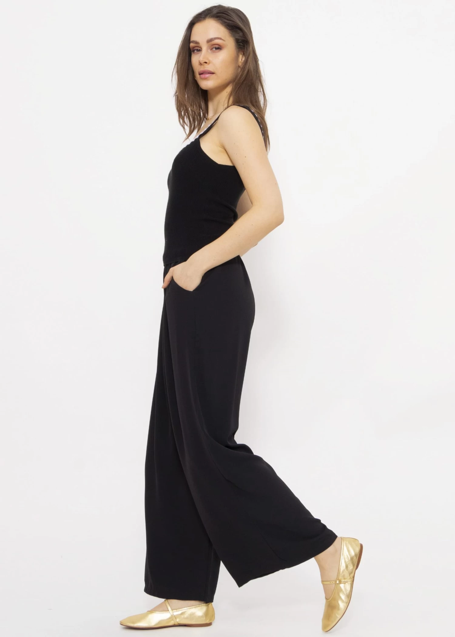 Strick Top Mit Bordüre, Schwarz 8 Strick Top Mit Bordüre, Schwarz – Bild 6