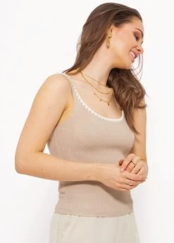 Strick Top Mit Bordüre, Beige -Sassyclassy SassyClassy Strick Top mit Bordure beige S3203B5783 102tdDhX0UUL9M3ZlsUvLitRGz2b