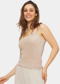 Strick Top Mit Bordüre, Beige -Sassyclassy SassyClassy Strick Top mit Bordure beige S3203B5783 566mK3sWIRMMC8ysLOGQ8lclZm4