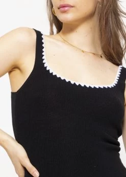 Strick Top Mit Bordüre, Schwarz 17 Strick Top Mit Bordüre, Schwarz -Sassyclassy SassyClassy Strick Top mit Bordure schwarz S3203B5782