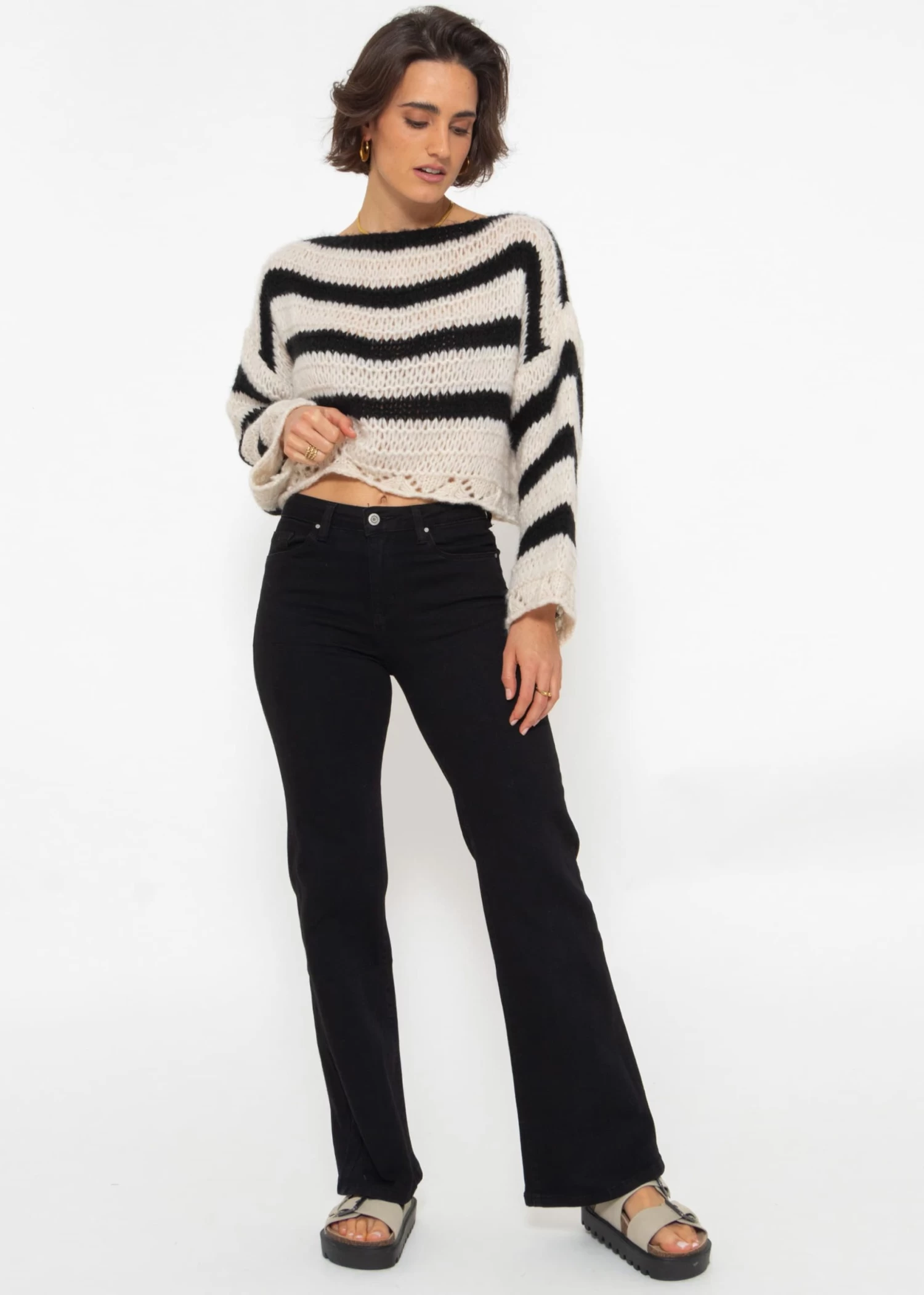 Ausgestellte Jeans - Schwarz 3 Ausgestellte Jeans - Schwarz