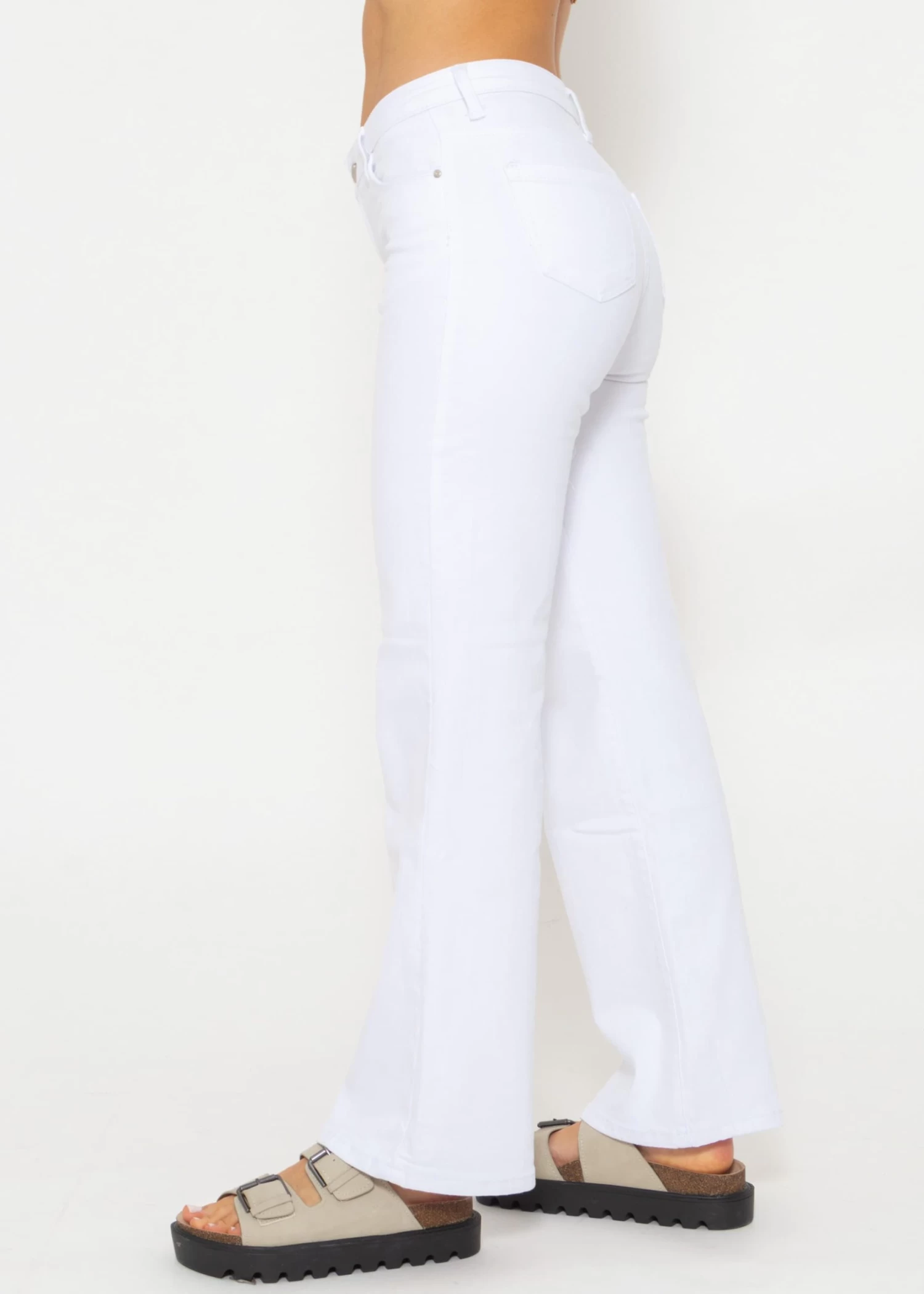 Ausgestellte Jeans - Weiß 5 Ausgestellte Jeans - Weiß – Bild 3