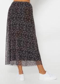 Ausgestellter Mesh-Rock Mit Print - Schwarz -Sassyclassy SassyClassy ausgestellter meche rock mit print schwarz S4202R6780 5