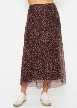 Ausgestellter Mesh-Rock Mit Leo-Print - Braun 15 Ausgestellter Mesh-Rock Mit Leo-Print - Braun -Sassyclassy SassyClassy ausgestellter mesh rock mit leo print braun S4203R6849 1