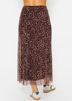 Ausgestellter Mesh-Rock Mit Leo-Print - Braun 17 Ausgestellter Mesh-Rock Mit Leo-Print - Braun -Sassyclassy SassyClassy ausgestellter mesh rock mit leo print braun S4203R6849 12