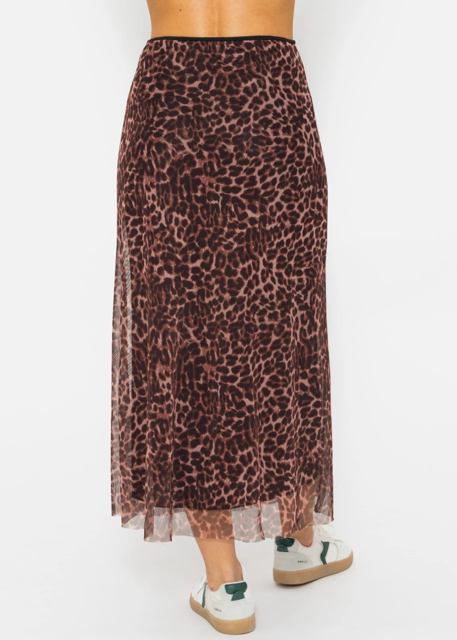 Ausgestellter Mesh-Rock Mit Leo-Print - Braun 10 Ausgestellter Mesh-Rock Mit Leo-Print - Braun – Bild 8