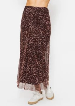 Ausgestellter Mesh-Rock Mit Leo-Print - Braun 12 Ausgestellter Mesh-Rock Mit Leo-Print - Braun -Sassyclassy SassyClassy ausgestellter mesh rock mit leo print braun S4203R6849 5