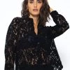 Bluse Aus Spitze Mit Samteffekt - Schwarz -Sassyclassy SassyClassy bluse aus spitze mit samteffekt schwarz S3209E6502 4