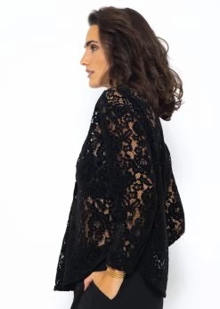 Bluse Aus Spitze Mit Samteffekt - Schwarz 14 Bluse Aus Spitze Mit Samteffekt - Schwarz -Sassyclassy SassyClassy bluse aus spitze mit samteffekt schwarz S3209E6502 5