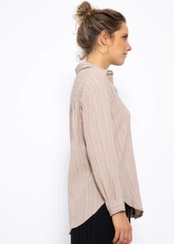 Bluse Mit Crinkle-Effekt - Beige -Sassyclassy SassyClassy bluse mit crinkle effekt beige S3210E6583 4