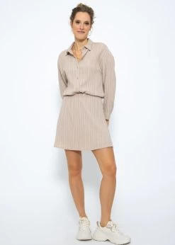 Bluse Mit Crinkle-Effekt - Beige -Sassyclassy SassyClassy bluse mit crinkle effekt beige S3210E6583 5