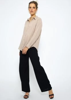 Bluse Mit Crinkle-Effekt - Beige -Sassyclassy SassyClassy bluse mit crinkle effekt beige S3210E6583 6