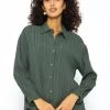 Bluse Mit Crinkle-Effekt - Khaki 1 Bluse Mit Crinkle-Effekt - Khaki -Sassyclassy SassyClassy bluse mit crinkle effekt khaki S3210E6584