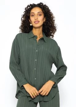 Bluse Mit Crinkle-Effekt - Khaki