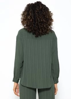 Bluse Mit Crinkle-Effekt - Khaki -Sassyclassy SassyClassy bluse mit crinkle effekt khaki S3210E6584 4