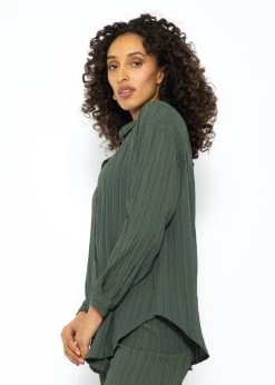 Bluse Mit Crinkle-Effekt - Khaki -Sassyclassy SassyClassy bluse mit crinkle effekt khaki S3210E6584SassyClassy bluse mit crinkle effekt khaki S3210E6584