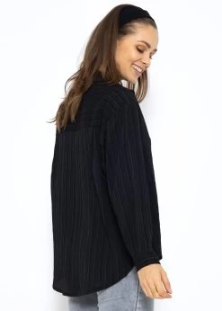 Bluse Mit Crinkle-Effekt - Schwarz -Sassyclassy SassyClassy bluse mit crinkle effekt schwarz S3210E6582 1