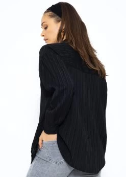 Bluse Mit Crinkle-Effekt - Schwarz -Sassyclassy SassyClassy bluse mit crinkle effekt schwarz S3210E6582