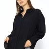 Bluse Mit Crinkle-Effekt - Schwarz 1 Bluse Mit Crinkle-Effekt - Schwarz -Sassyclassy SassyClassy bluse mit crinkle effekt schwarz S3210E6582 4