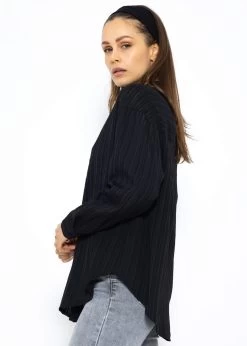 Bluse Mit Crinkle-Effekt - Schwarz -Sassyclassy SassyClassy bluse mit crinkle effekt schwarz S3210E6582 5