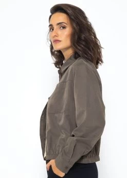 Blouson Mit Gummibund - Dunkelgrau -Sassyclassy SassyClassy bluse mit gummibund dunkelgrau S3208J6295 3