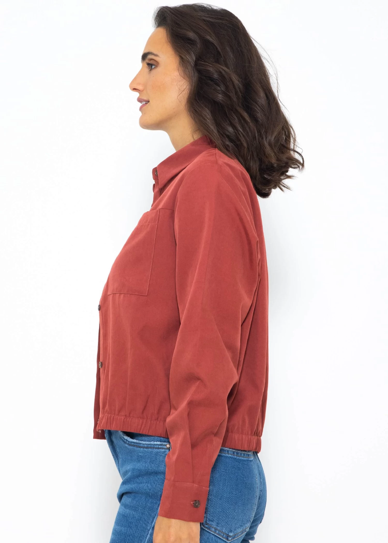 Blouson Mit Gummibund - Dunkelrot 10 Blouson Mit Gummibund - Dunkelrot – Bild 8