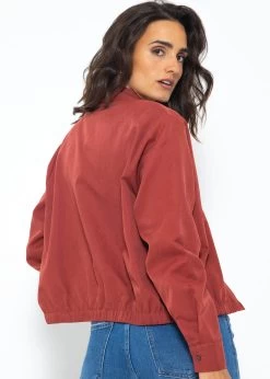 Blouson Mit Gummibund - Dunkelrot 17 Blouson Mit Gummibund - Dunkelrot -Sassyclassy SassyClassy bluse mit gummibund dunkelrot S3208J6294 5
