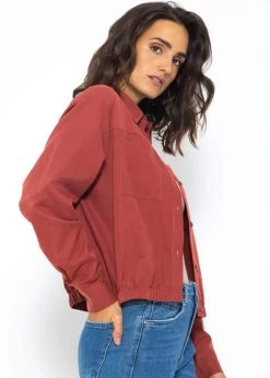Blouson Mit Gummibund - Dunkelrot 13 Blouson Mit Gummibund - Dunkelrot -Sassyclassy SassyClassy bluse mit gummibund dunkelrot S3208J6294 6