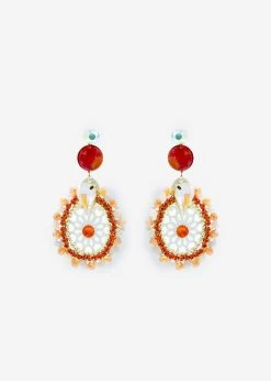 Ohrstecker, Gold, In Boho Style - Rot