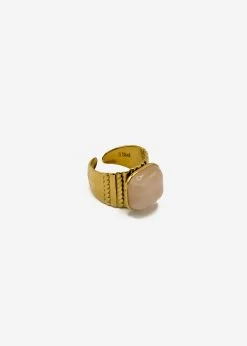 Breiter Ring Mit Rosenquarz-Stein, Gold 8 Breiter Ring Mit Rosenquarz-Stein, Gold -Sassyclassy SassyClassy breiter ring mit rosenquarz stein gold S3202A1270mtEDyRxhL3PwX