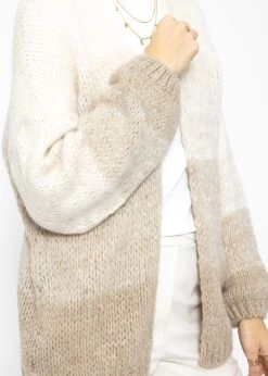 Cardigan Mit Degradé Effekt - Beige -Sassyclassy SassyClassy cardigan mit degrade effekt beige S3210C6613 5