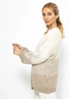 Cardigan Mit Degradé Effekt - Beige -Sassyclassy SassyClassy cardigan mit degrade effekt beige S3210C6613 7