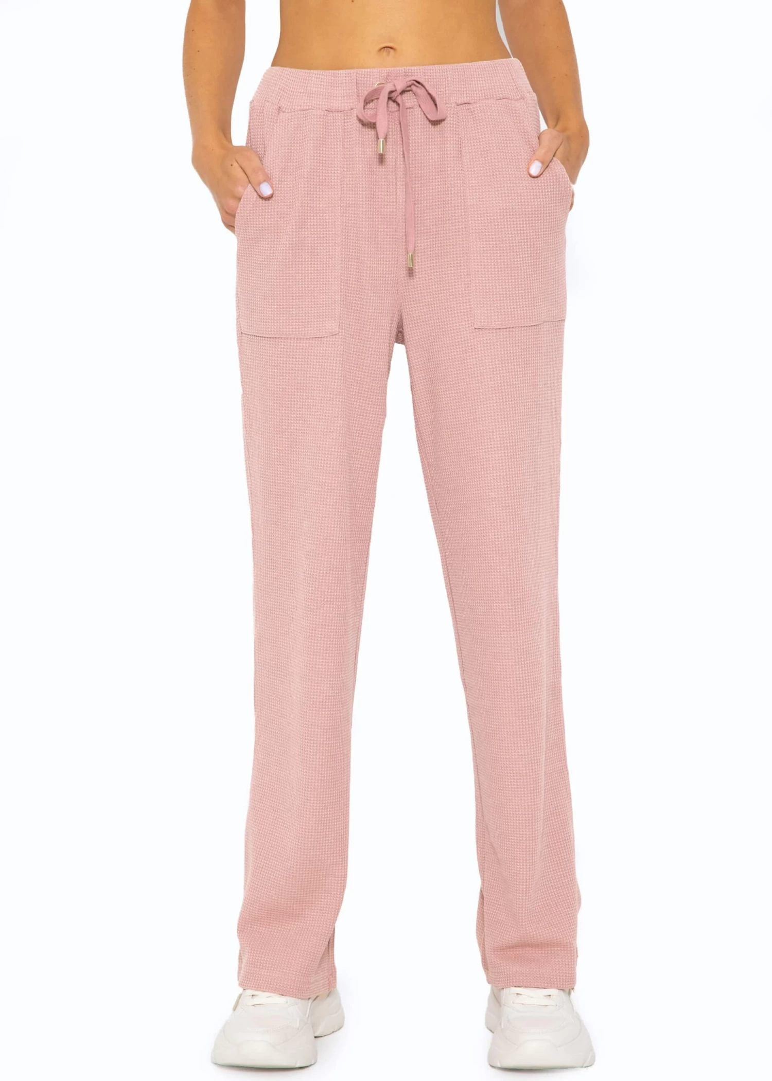 Casual Pants In Waffelpiqué - Altrosa 3 Casual Pants In Waffelpiqué - Altrosa