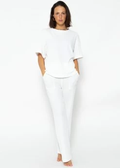Casual Pants In Waffelpiqué - Offwhite -Sassyclassy SassyClassy casual pants in waffelpique offwhite S3207H6151 2ZM3EykTVSIG8L