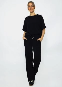 Casual Pants In Waffelpiqué - Schwarz 15 Casual Pants In Waffelpiqué - Schwarz -Sassyclassy SassyClassy casual pants in waffelpique schwarz S3207H6150 2EVoojDnjxU7Ag