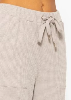 Casual Pants In Waffelpiqué - Taupe -Sassyclassy SassyClassy casual pants in waffelpique taupe S3209H6431 3gT80UlcVmM7hJ